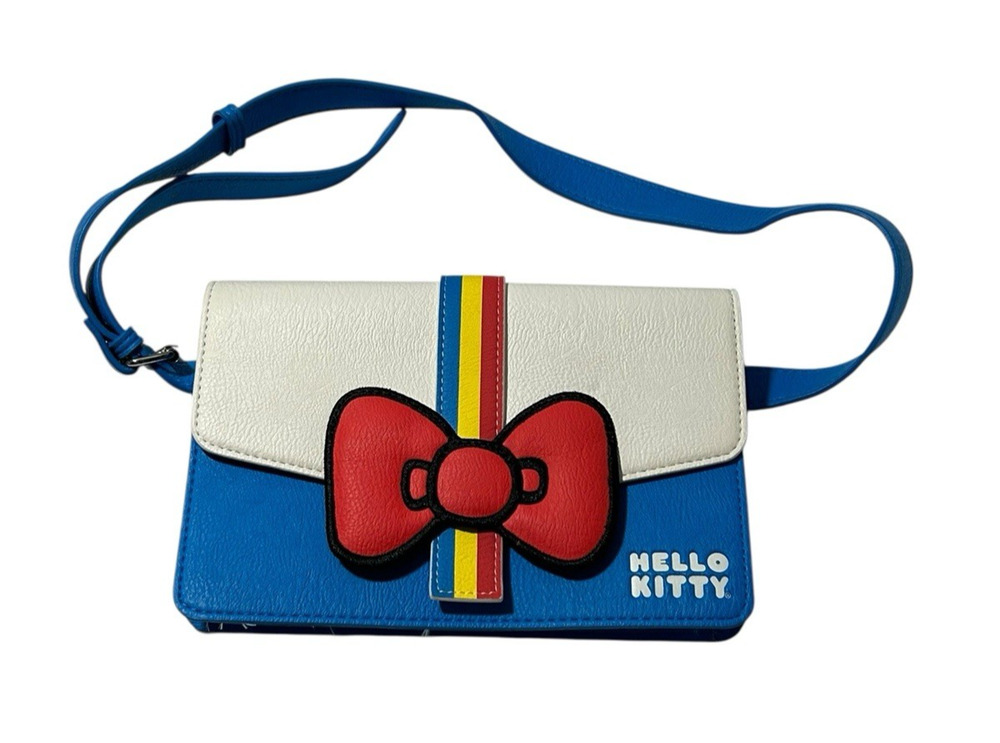 Hello Kitty 45th Anniversary Stripe Bow-Waist/Crossbody Loungefly Bag
